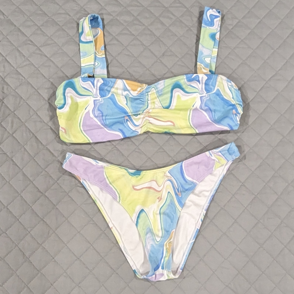 PAC SUN Swirl Bikini Set Large Top Medium Bottom